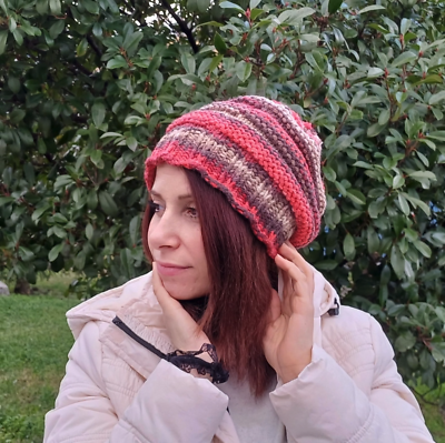 Cozy Hand Knit Slouchy Beanie Hat Women display picture 1