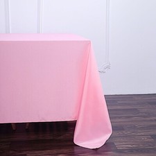 90" Pink SQUARE POLYESTER TABLECLOTH Wedding Party Catering Dinner Linens SALE