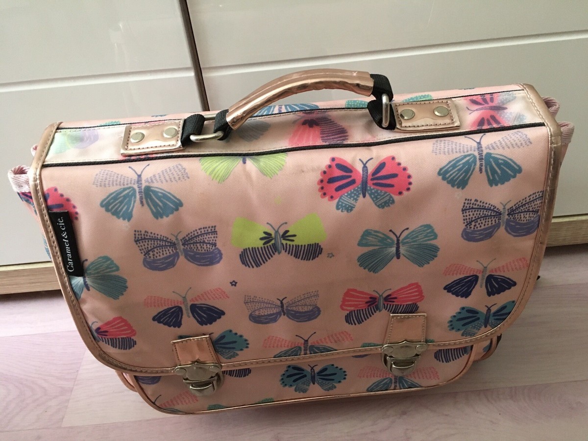Cartable Fille Papillon Multicolores et Rose Caramel et Cie - Main Image