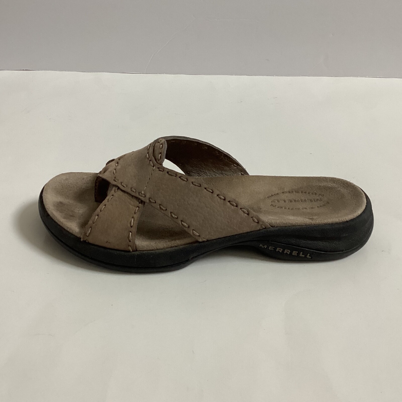 Sandali perizoma Merrell Topo marrone fumo pelle scorrevole taglia donna taglia 5