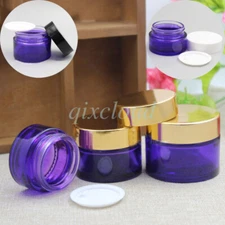 20g 30g 50g Empty PURPLE Glass Jars Cosmetic Cream Gel Containers Sample Pots