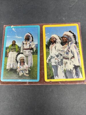 Vintage Playing Cards Lot Of 2 Decks Native American, Used, Complete set