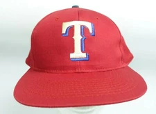  Vtg Hat Texas Rangers Cap  MLB Big Logo  SnapBack Red Cap Hat