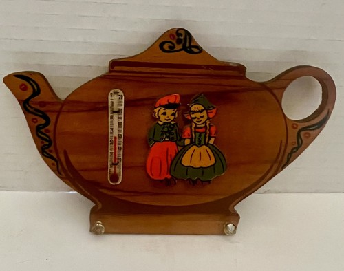 VTG 1950s Teapot Shaped Wall Thermometer/Key Hanger Kitschy Boho - Picture 8 of 10
