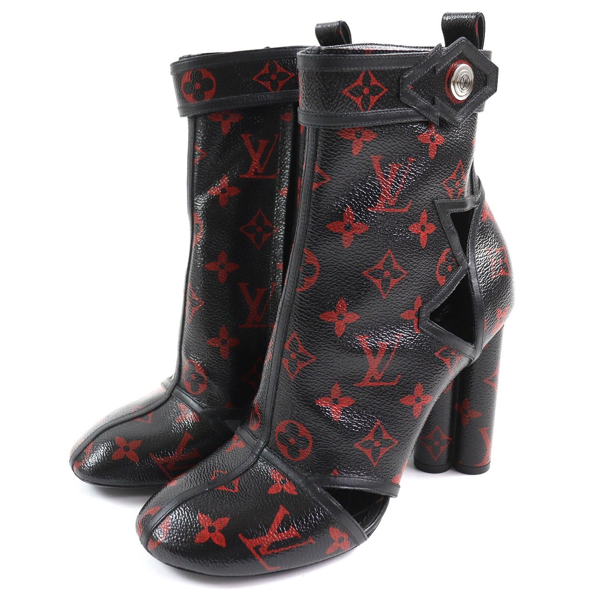 LOUIS VUITTON ブーツ モノグラム 37 1/2 ルイヴィトン ルイヴィトン LouisVuitton シルエット アンクルブーツ 37 新品