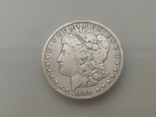 MORGAN 1890 USA ORIGINAL CAPSULE 1 DOLLAR COIN