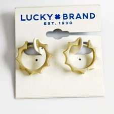 New Lucky Brand Floral Hoop Earrings Gift Fashion Women Party Holiday Jewelry