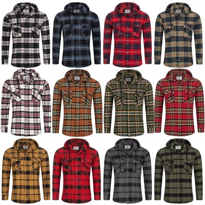 Rock Creek Herren Hemd Karohemd Kapuzenjacke Übergangsjacke Holzfällerhemd M65