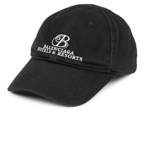 BALENCIAGA Distressed Black BB PARIS ICON Cotton Baseball BALENCIAGA Distressed Black BB PARIS ICON Cotton Baseball