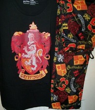 Harry Potter Gryffindor Crest Pajama Pants Lounge PJ 2 Piece Set Mens Large NWT