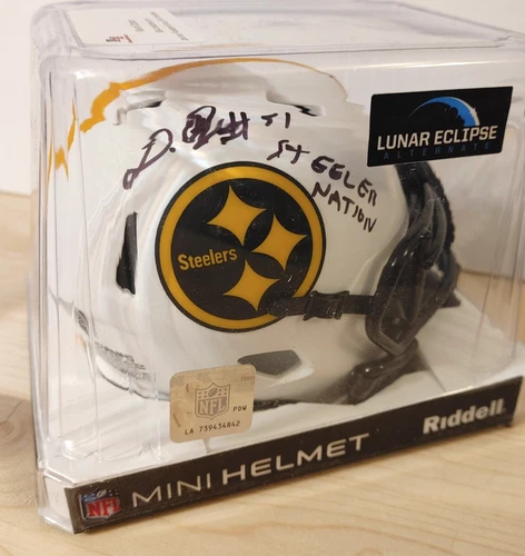 Pittsburgh Steelers Autographed Mini Helmet Kevin Dotson Lunar Beckett COA Inscr