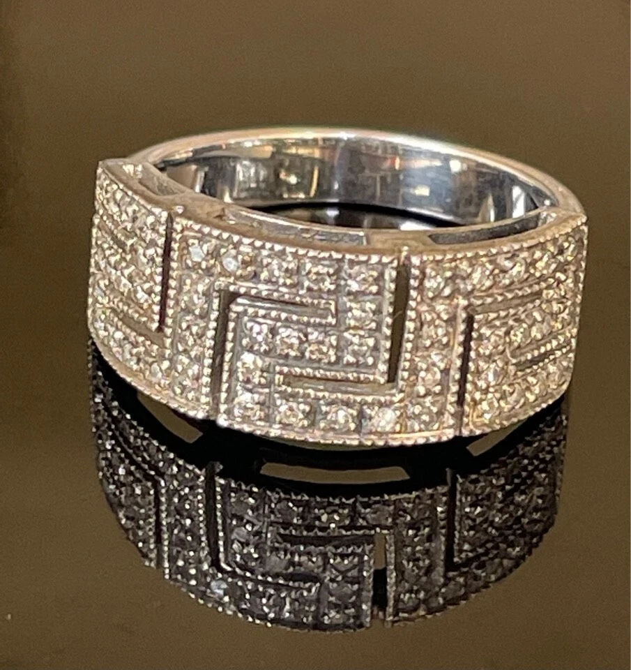 Greek key design ring deals