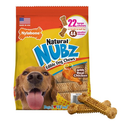 NYLABONE NATURAL NUBZ DOG TREATS FOR DOGS CHEWS TREAT CLEANS TEETH 2PK ~ 5+ LBS - Picture 2 of 5