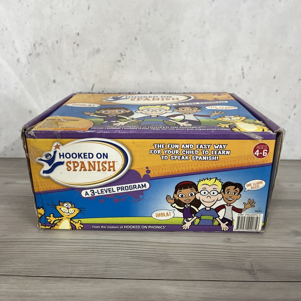 SPANISH HOOKED ON PHONICS Nr Complete Box Set Age 46 Red, Yellow