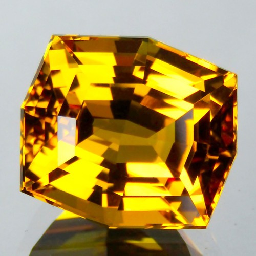 7.38Cts GORGEOUS CUSHION CUSTOM CUT NATURAL GOLDEN ORANGE CITRINE LOOSE GEMSTONE