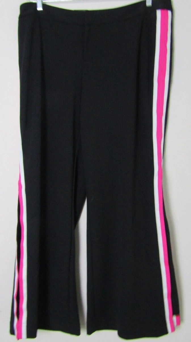 INC Int l Concepts Women s Black Pink Racing Stripe Side Slit