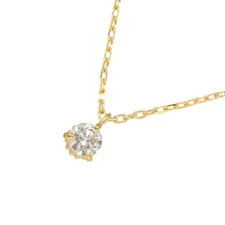 agete Diamond 0.05ct Necklace 18K YG Yellow Gold 750 90265513