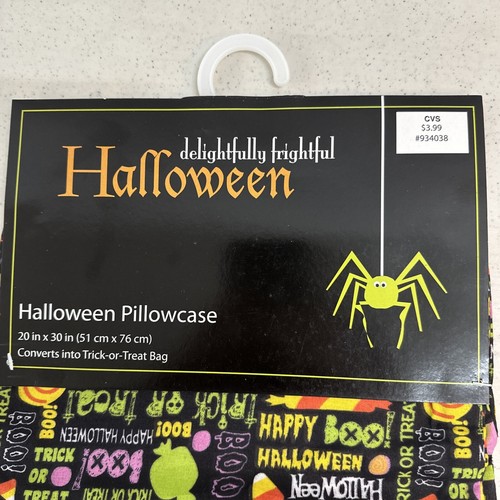 (1) NUEVO Halloween deliciosamente espantosa funda de almohada o bolsa de golosinas algodón 20 X 30 - Imagen 4 de 6
