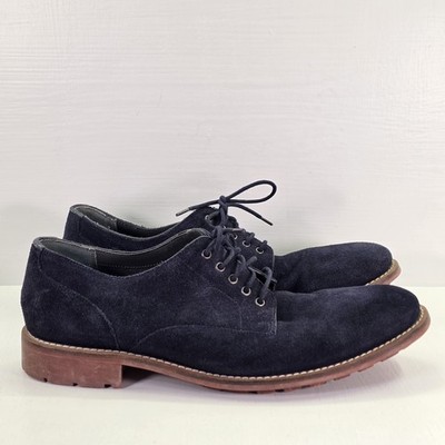 Ted Baker Tichd 2 Men's Size 10.5 US Navy Blue Suede Oxford Shoes Please Read
