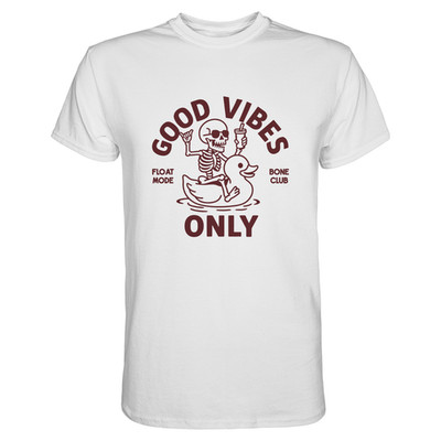 Good Vibes Only Skelett T-Shirt Summer Goth Float Mode Bone Club Gothic Grunge
