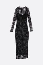 DOLCE & GABBANA Black Sequin Mesh Long Dress New & Authentic