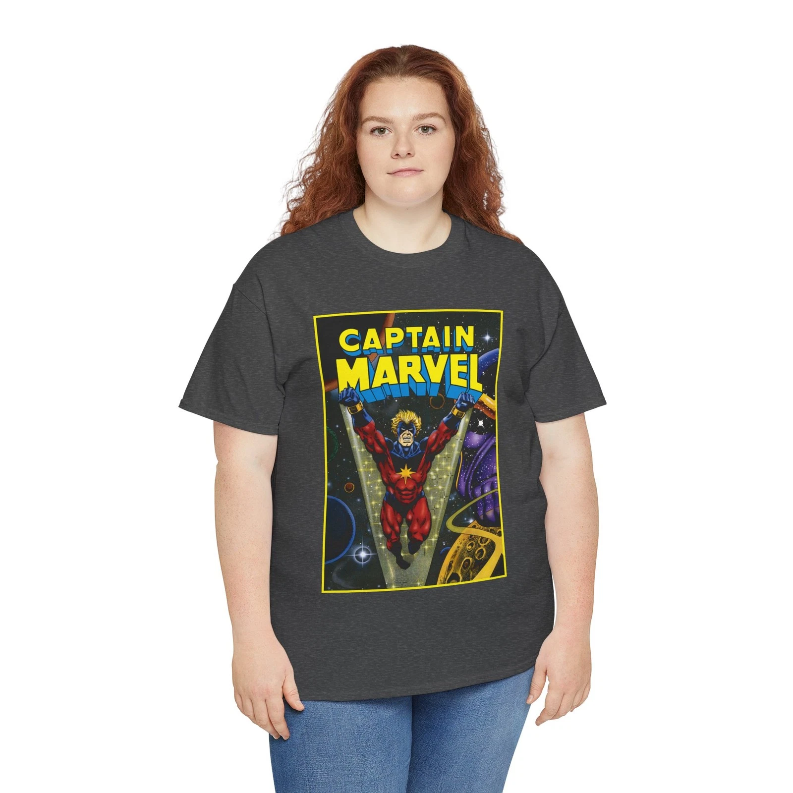 Captain Marvel T-Shirt - Jim Starlin Art - Mar-Vell - Thanos - Marvel Comics