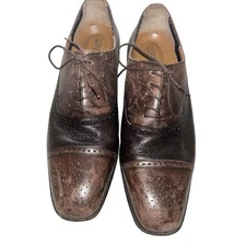 Mens Florsheim Imperial Cap-Toe Brogue Oxfords Bio Comfort Brown Leather Sz 9.5D