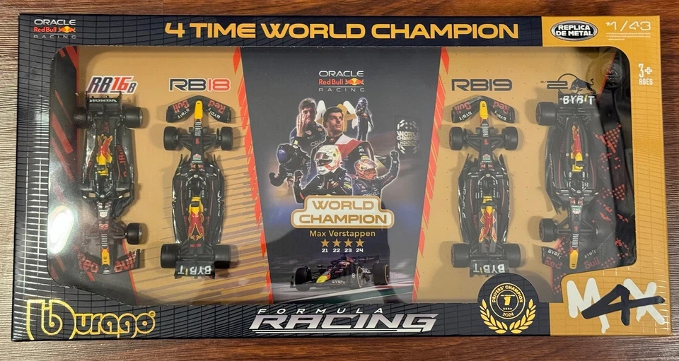 BURAGO 1/43 FORMULA RACING 4 PK ORACLE RED BULL F1 4 TIME CHAMP MAX VERSTAPPEN Foto 2 de 4