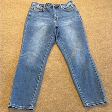 Judy Blue Jeans Womens 13/31 Blue Slim Fit JB88776 DK Distressed Stretch Denim