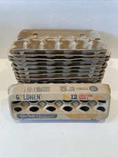 12 - Pack Reusable Empty Egg Cartons, 12-Count Natural Paper Pulp Design