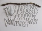 49 Vntg Pleated Drapery Curtain Pins Hooks & 13" Brass rope weight for drapes — photo 3