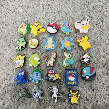 Lot of 24 Croc Charms Shoe Accessories - Pokemon Style Characters, For Crocs