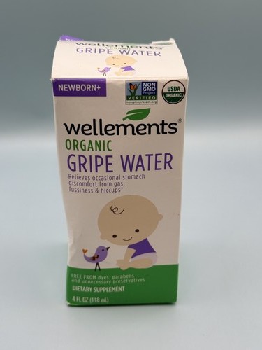 Wellements Organic Gripe Water Newborn+ Gas Hiccup Relief 4 oz