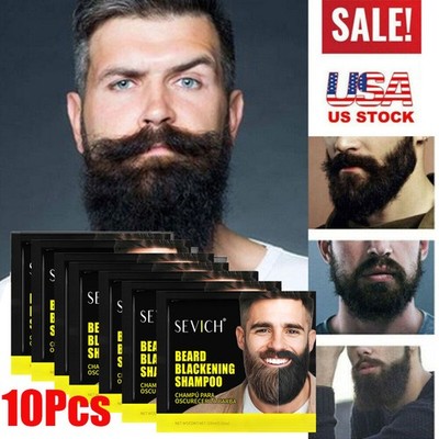 SEVICH Men Black Beard Simple Hair Dye Color Shampoo Permanent Darkening Hair US