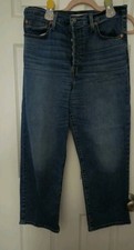 Levis Jeans Womens 31x 27 Ribcage Straight Ankle Button Fly Stretch Denim