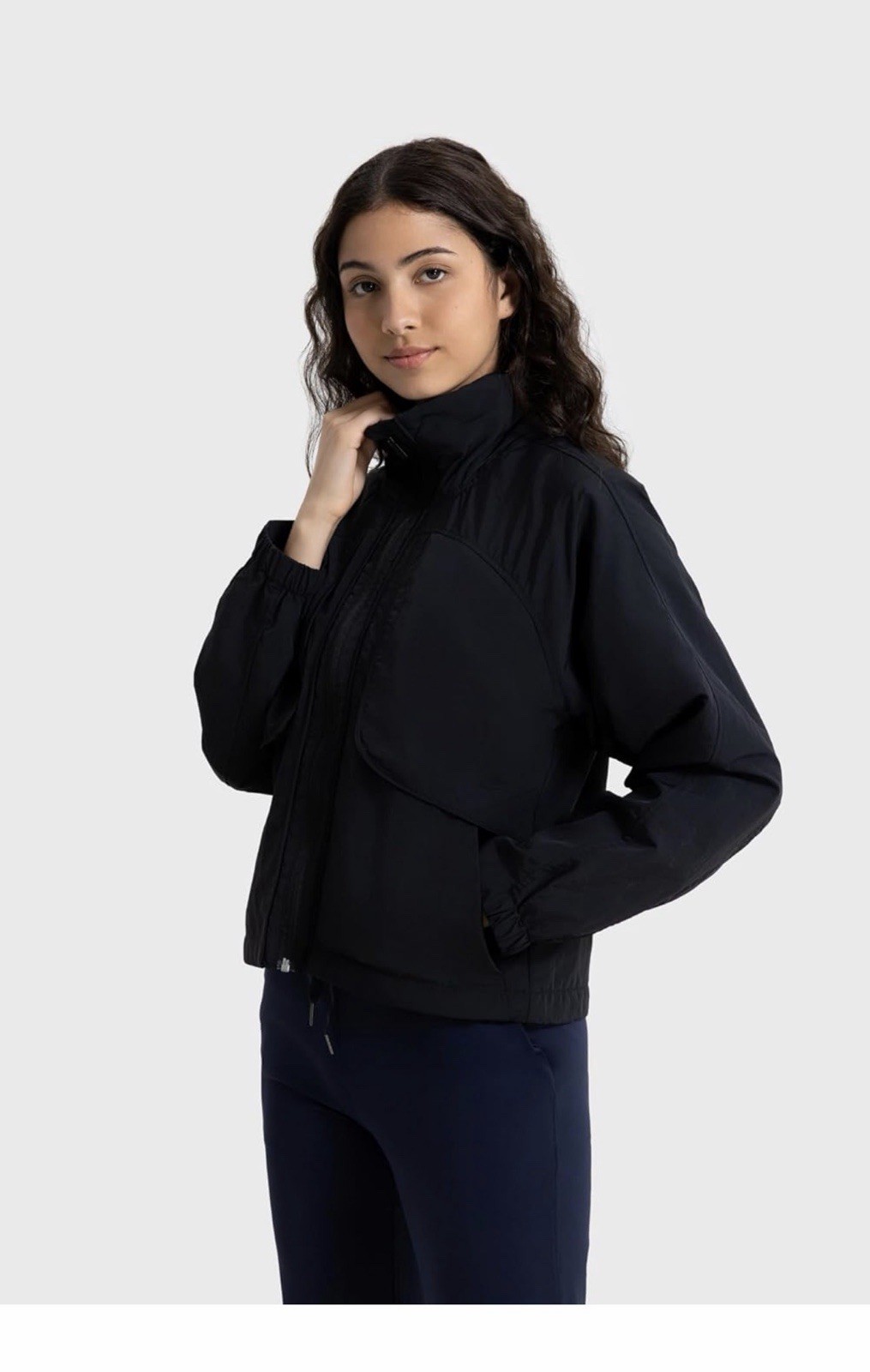 Altiland Women’s Cropped Softshell Lined Rain Jacket Windbreaker 5 Pockets Med