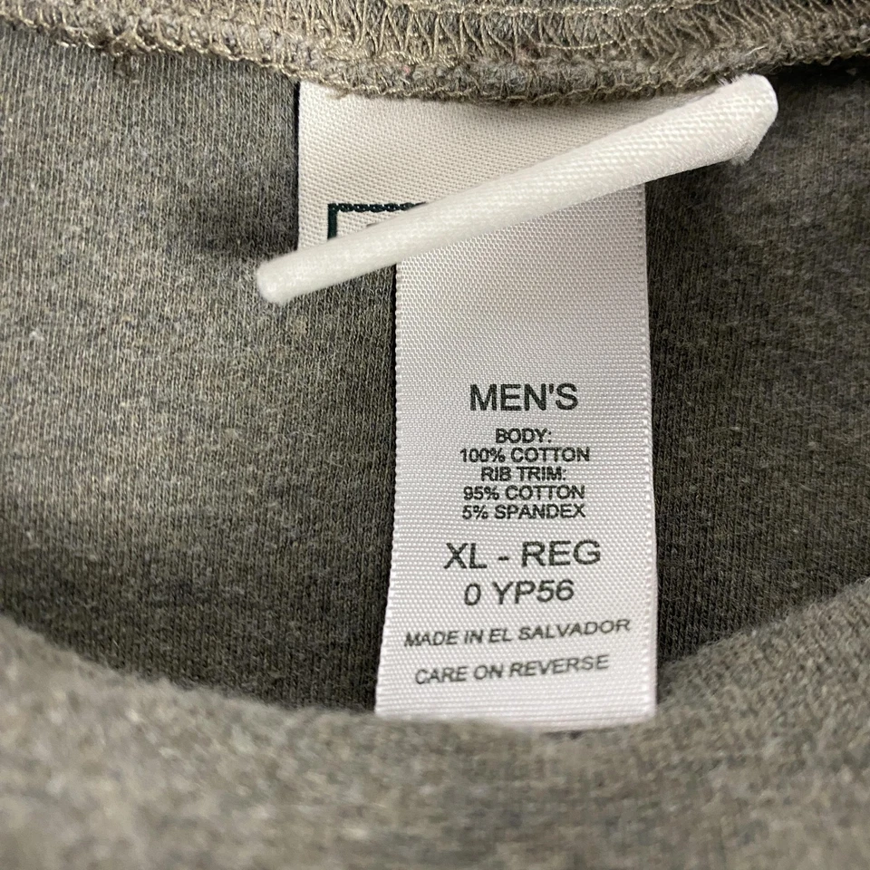 Camisa LL Bean Para Hombres XL Verde Cuello Simulado Manga Larga Algodón Pullover Informal Foto 3 de 4