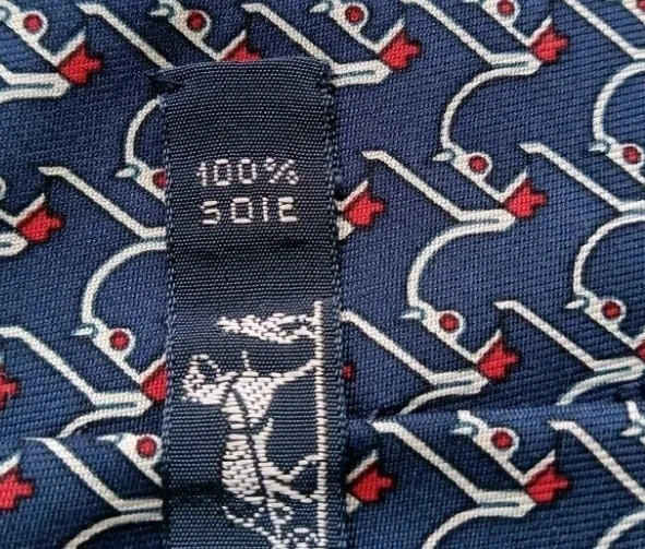 "Corbata Hermes Paris para hombre 100 % seda azul geométrica L60"" W4""" Foto 4 de 4