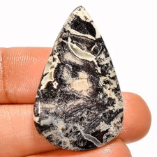 Natural Black Crazy Lace Agate Pear Cabochon Gemstone 32 Ct. 35X22X5 mm GC-43242