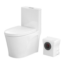 600W One Piece Macerating Toilet System with Upflush Toilet Pump for Basement