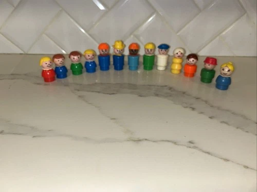 Vintage Little People Wooden And Plastic Figures Lot 13 Characters Fisher Price