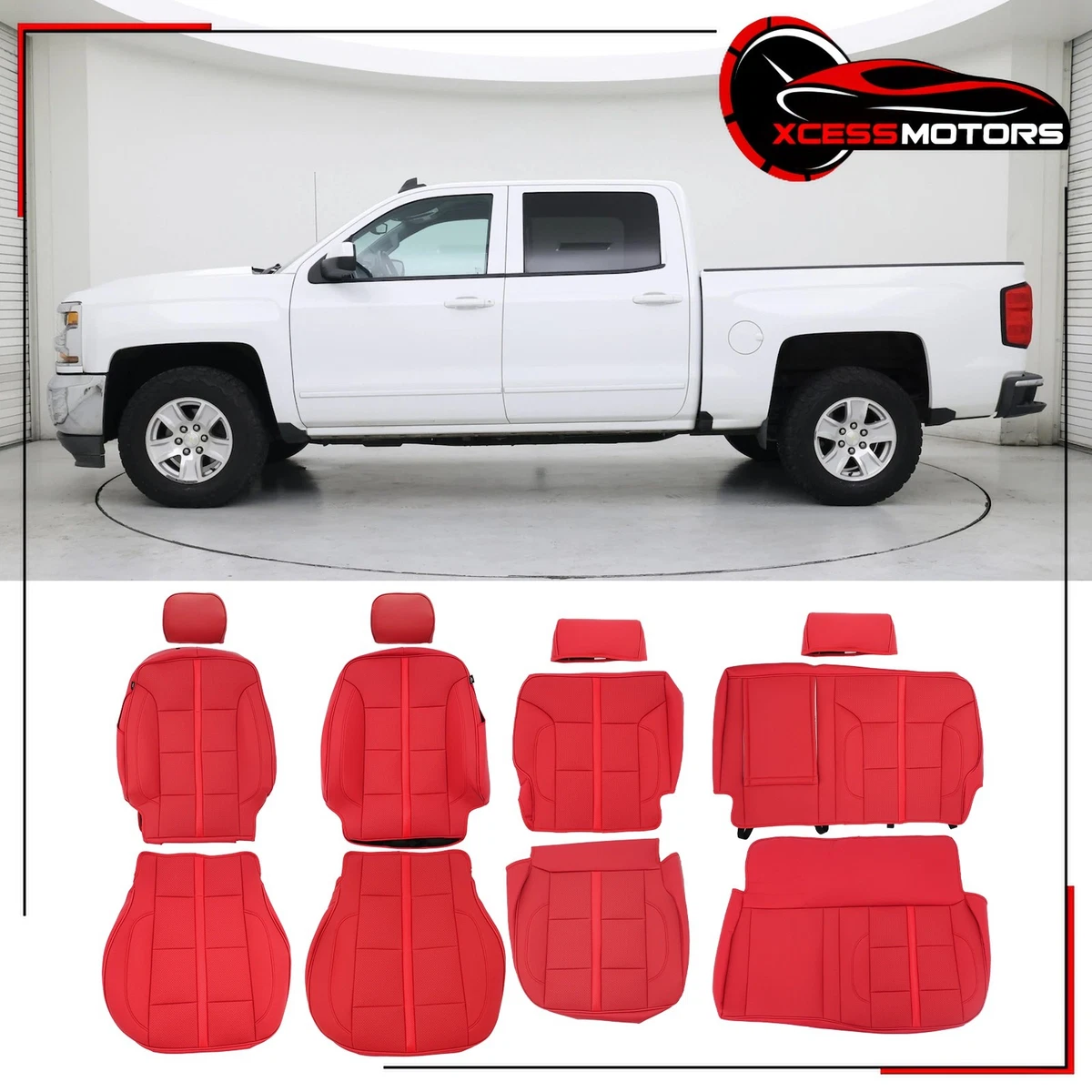 Funda De Asiento De Cuero Para GMC Sierra Denali 2014-2019 - Lado Del Conductor, Color Negro
