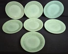 Vintage 1940's Fire King Glass Jadeite Jane Ray Ribbed 9" Plates Set of 7