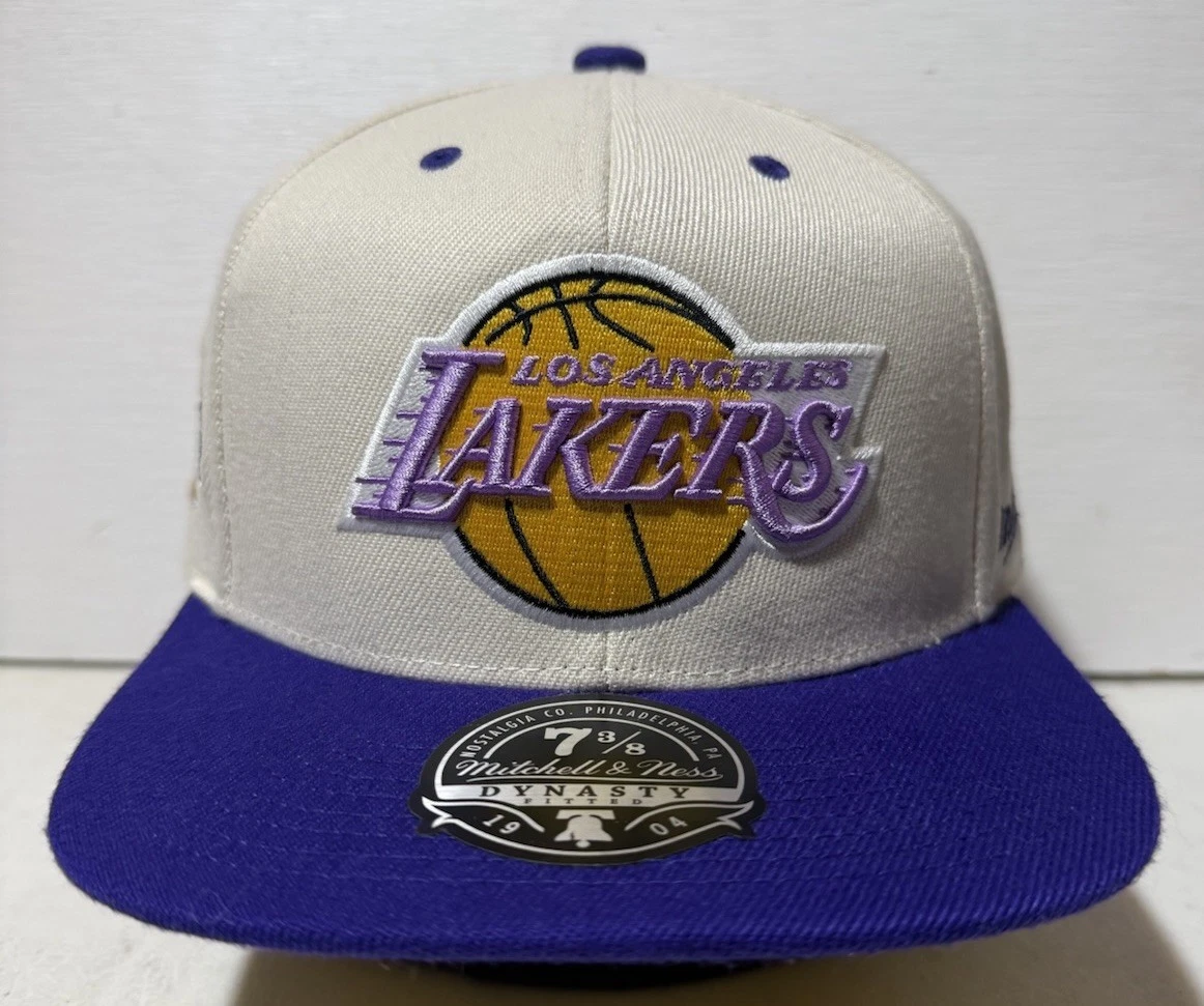 Casquette Ajustée Los Angeles Lakers Mitchell & Ness – Bleu Bébé, Taille 7 1/4
