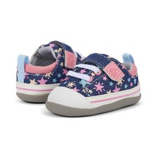 See Kai Run Stevie Mini navy denim stars canvas early walking shoes,inf 5.5,NWT