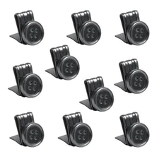 Wixine 10Pcs No-Sew EZ-Buttons Movable No Sew Button End Brace Clips (Black)