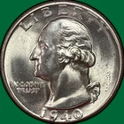 1940-S Washington Quarter Silver Brilliant Uncirculated BU Coin #36522