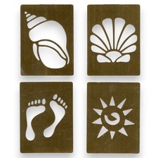 Praegeschablonen Embossing Set 4x Sommer Strand Muschel (04) Karten Scrapbooking