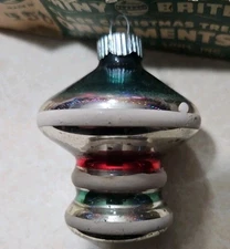 GLASS ORNAMENT  Vintage SHINY BRITE Christmas Tree Ornament BX