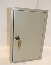 32 Key Storage Cabinet  Lock  Safe Organizer Holder Wall Mount Steel Made in USA